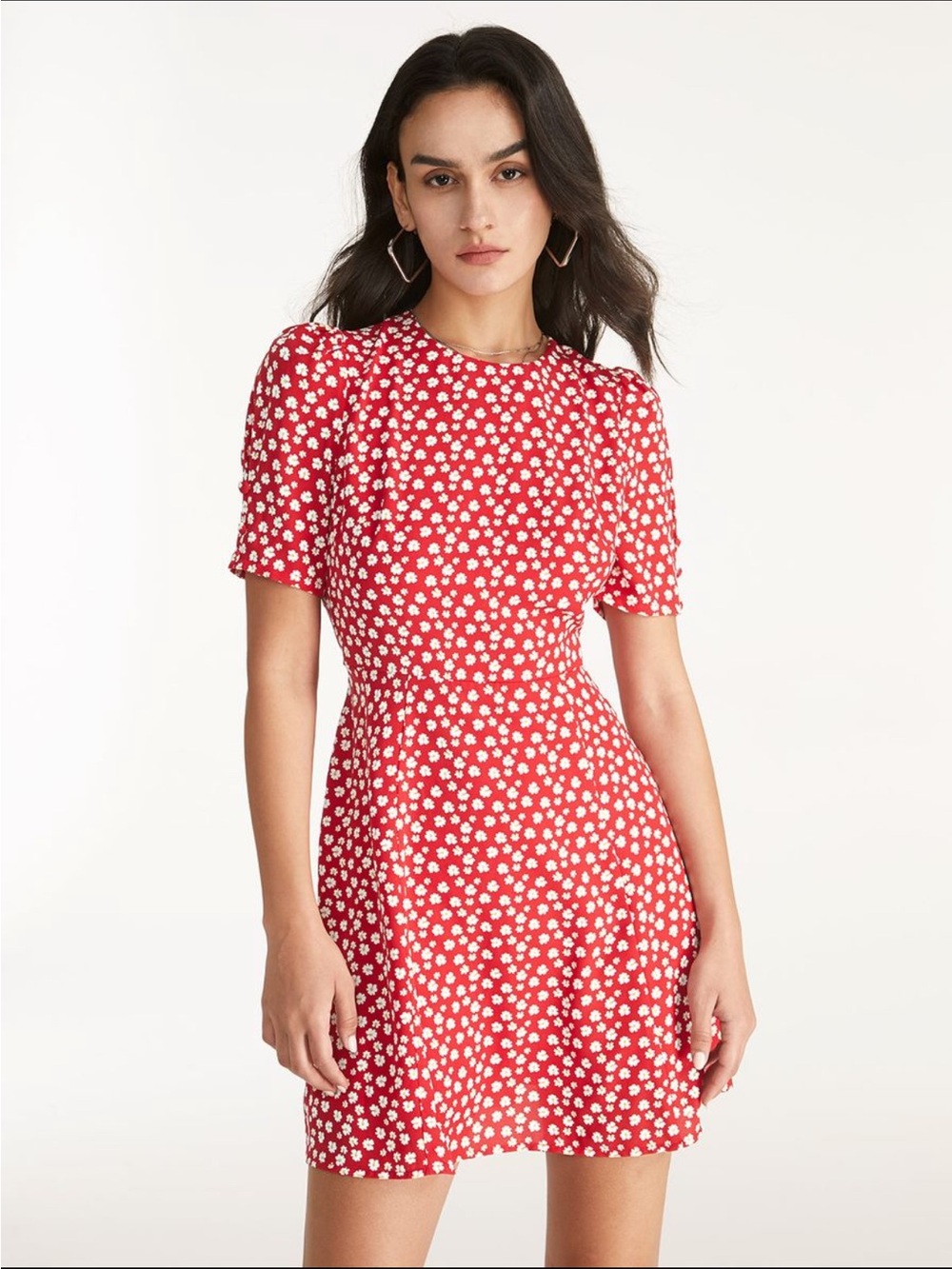 Commense Red Daisy Women's Mini Dress - Small